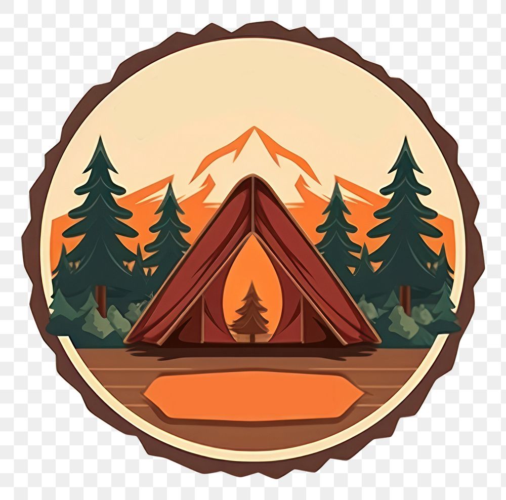 PNG Badge logo circle forest transparent background