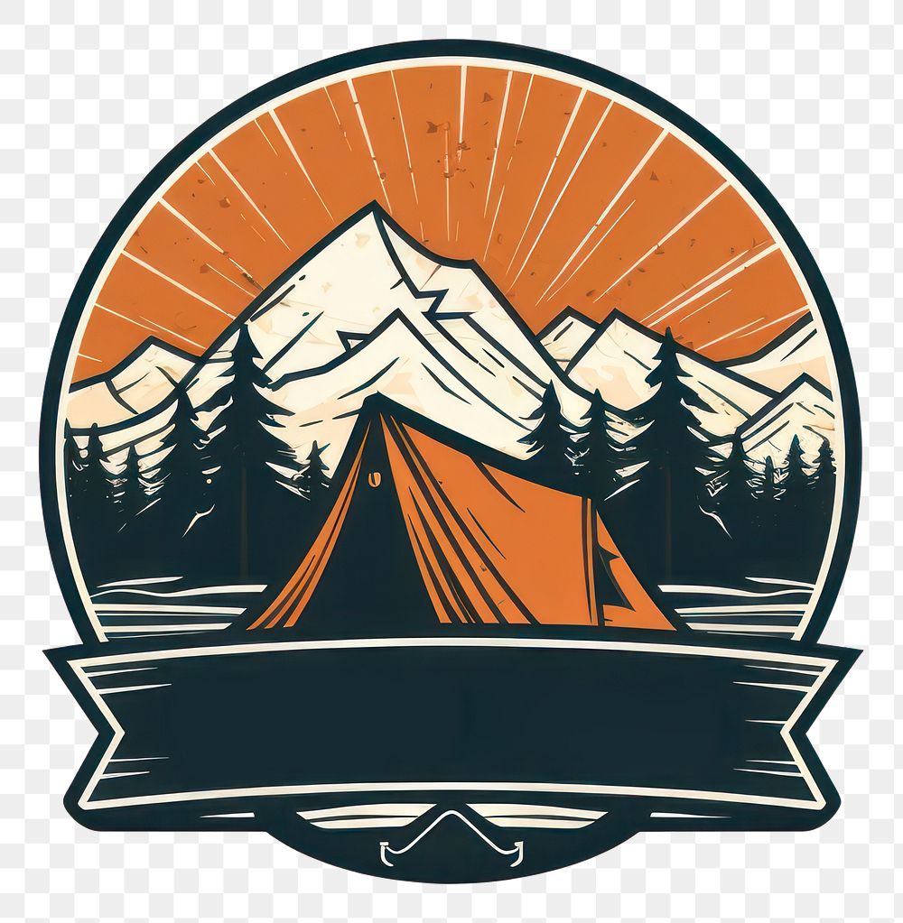 PNG Camping logo mountain outdoors transparent background