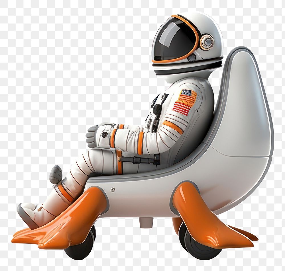 PNG Astronaut sitting robot white background. AI generated Image by rawpixel.