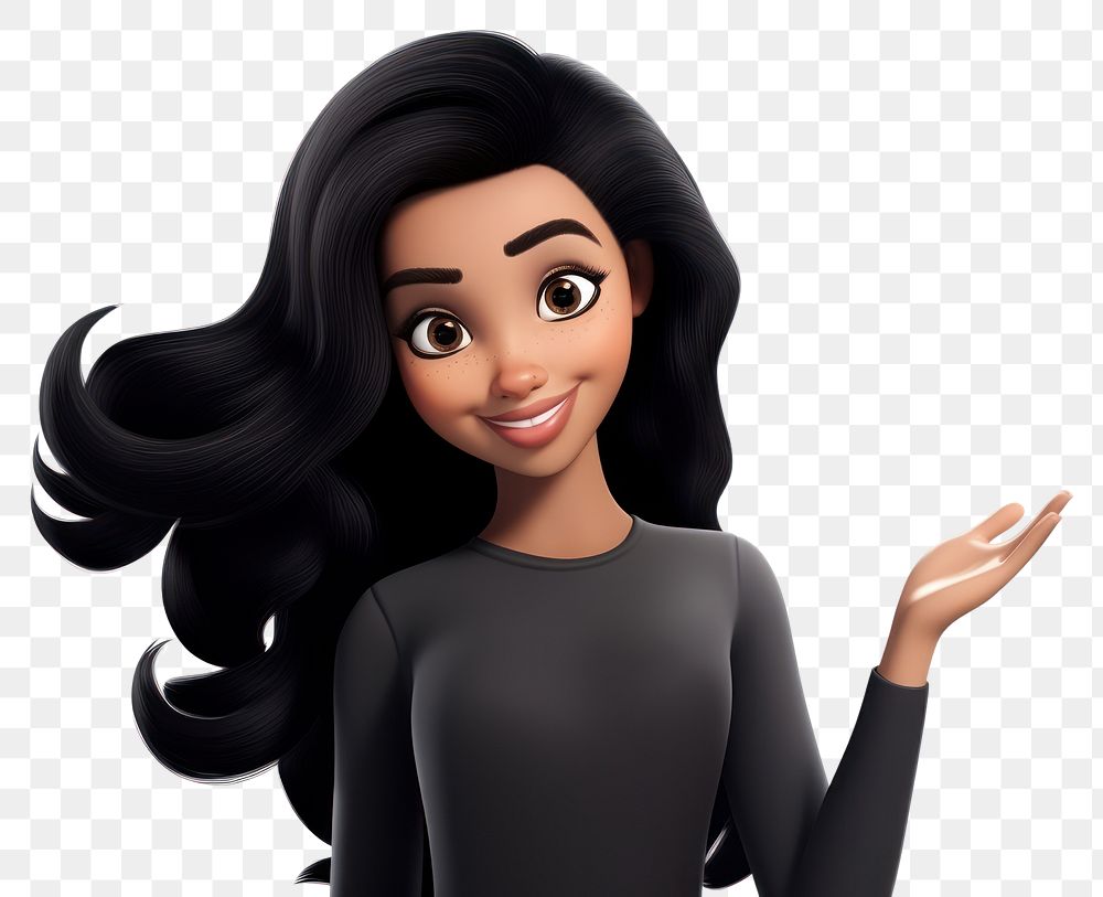 PNG Cartoon adult black woman. AI generated Image by rawpixel.