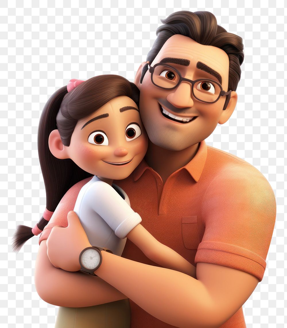 PNG Cartoon portrait smiling hugging. AI generated Image by rawpixel.