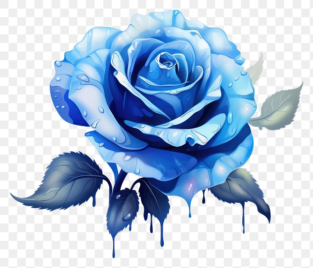PNG Rose flower plant blue transparent background