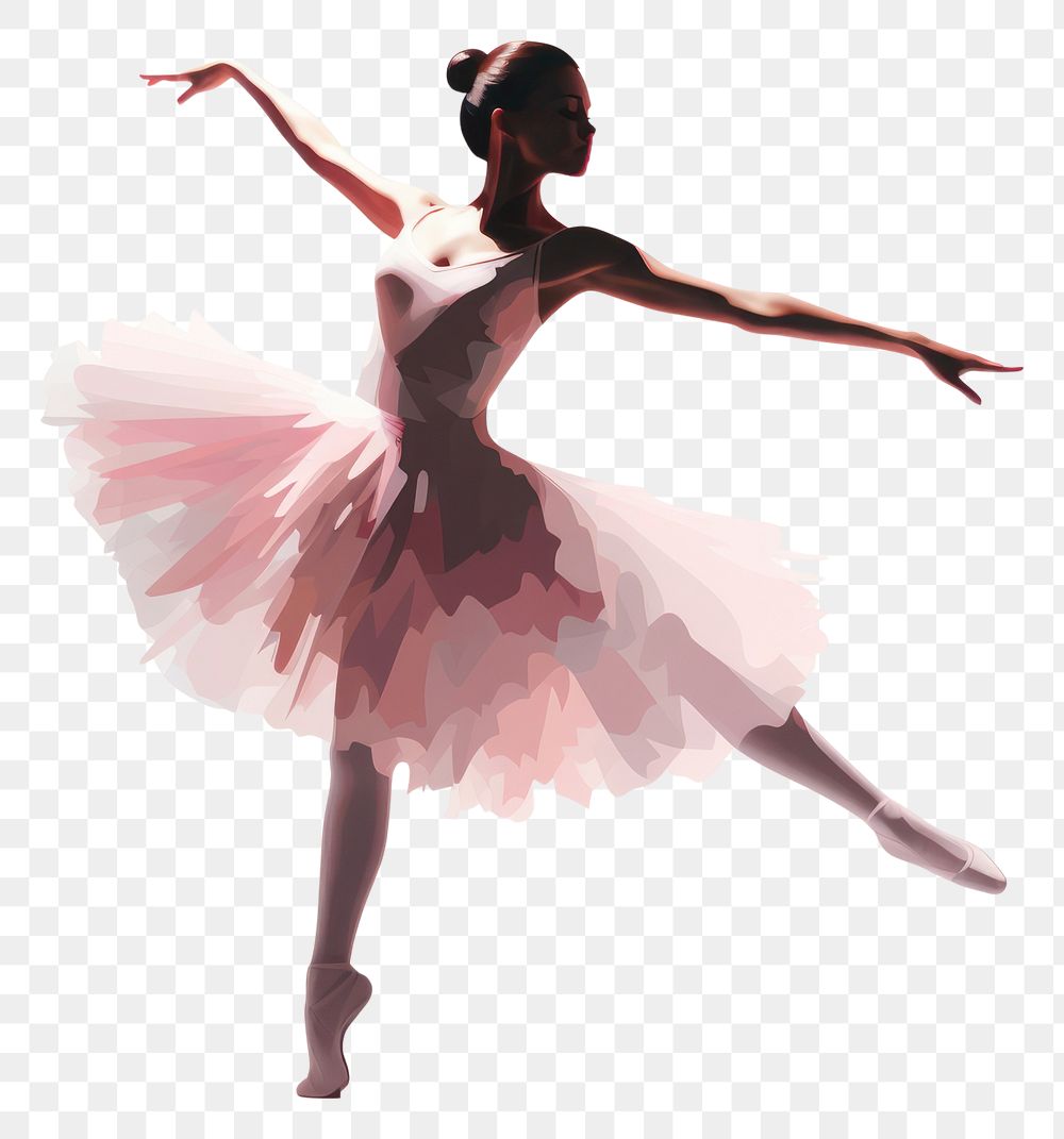 PNG Ballerina dancing ballet white background. AI generated Image by rawpixel.