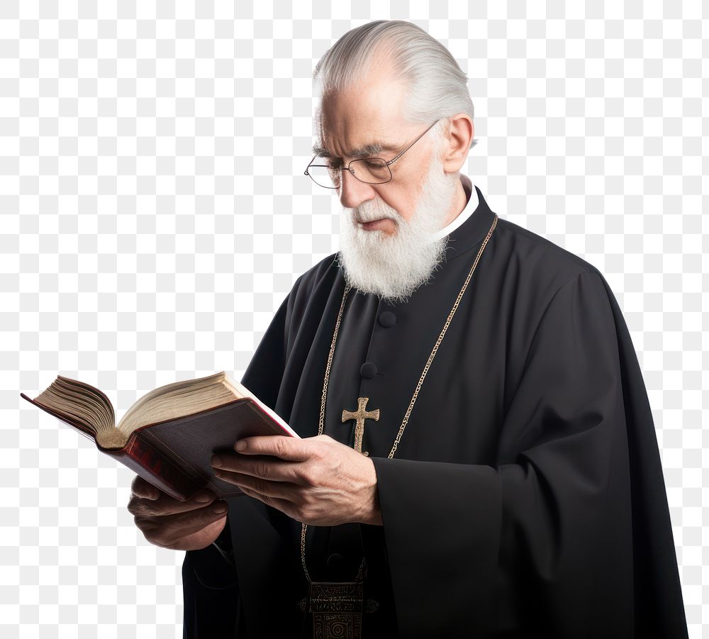 PNG Publication glasses reading priest transparent background