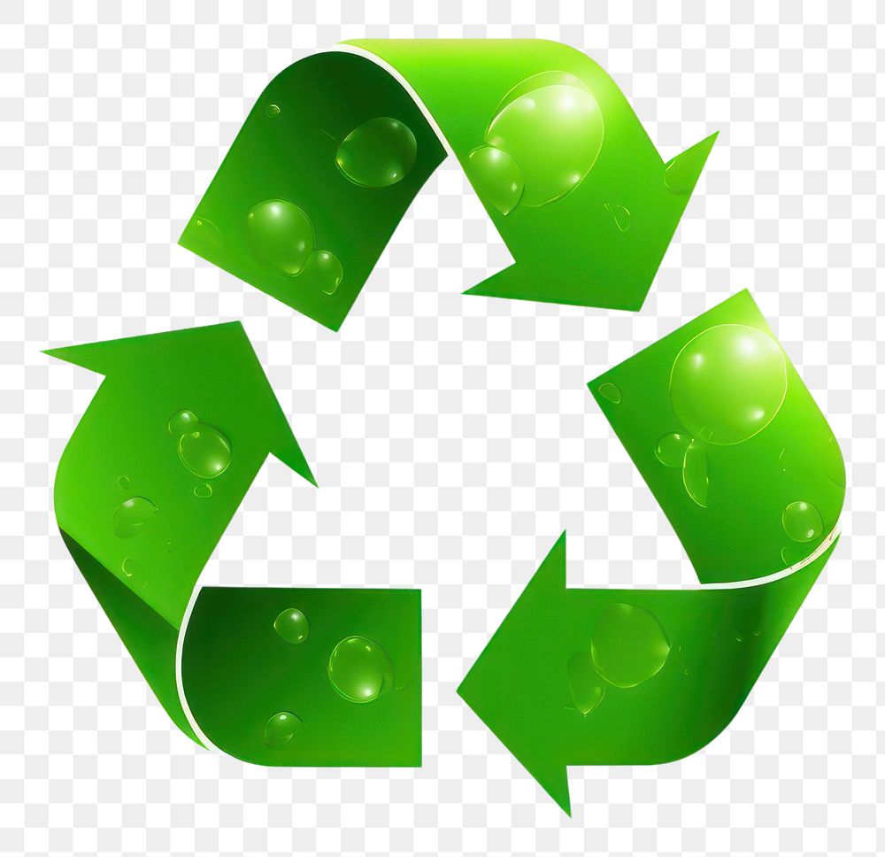 PNG Recycling symbol green transparent background