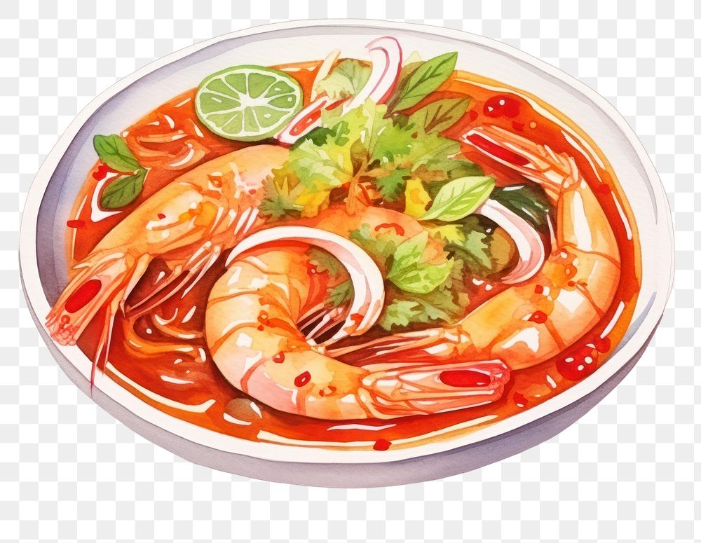 PNG Seafood shrimp plate soup. AI generated Image by rawpixel.