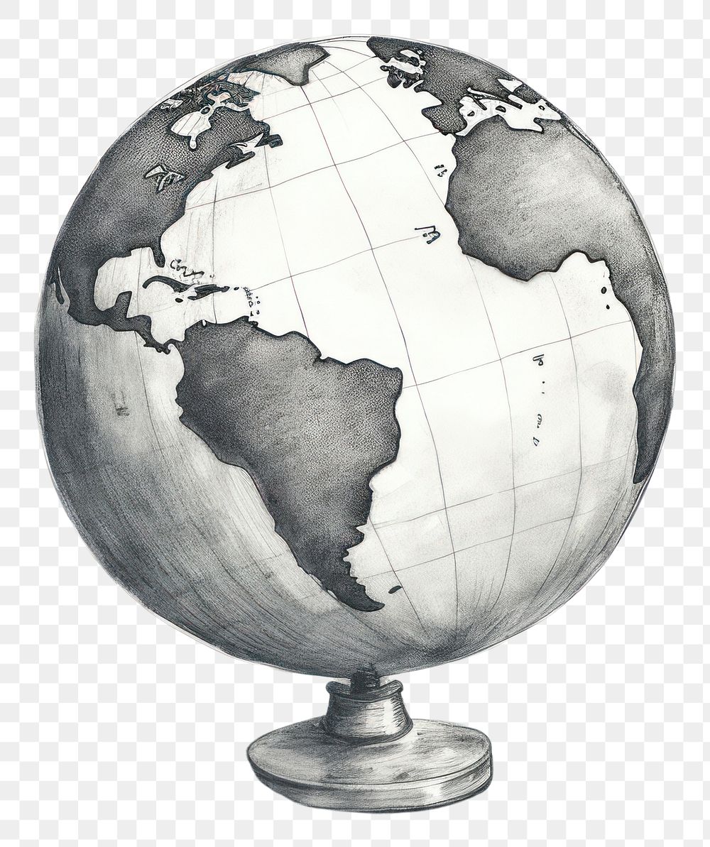 PNG Globe monochrome planet space transparent background