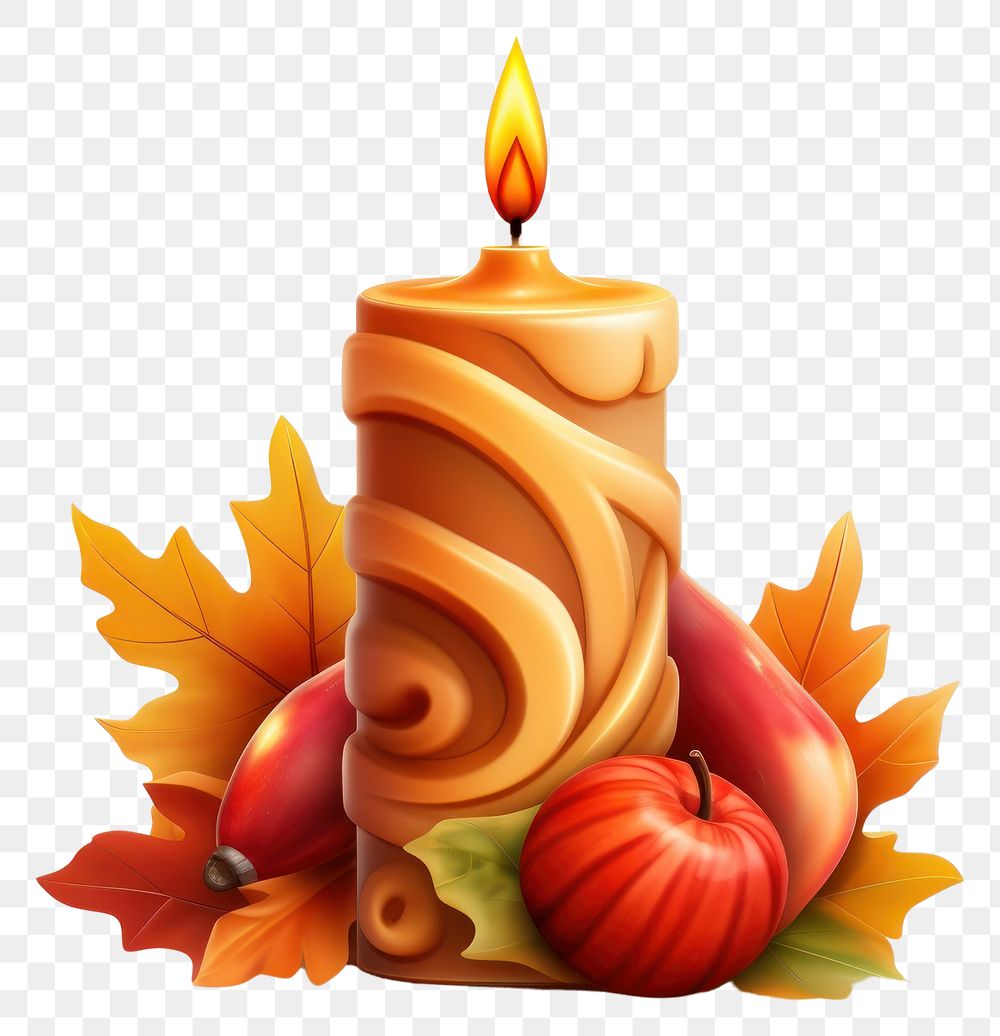PNG Candle thanksgiving dessert food. AI generated Image by rawpixel.