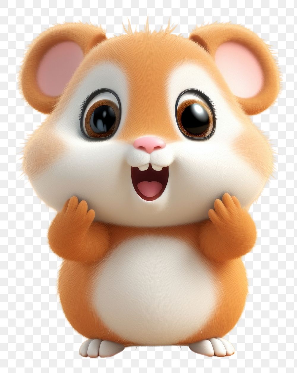 PNG Figurine portrait hamster cartoon transparent background