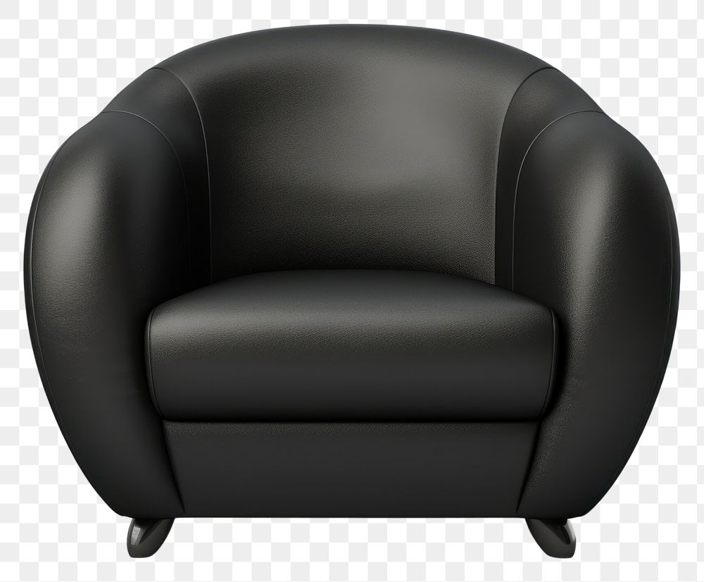 PNG Armchair furniture leather black. AI generated Image by rawpixel.