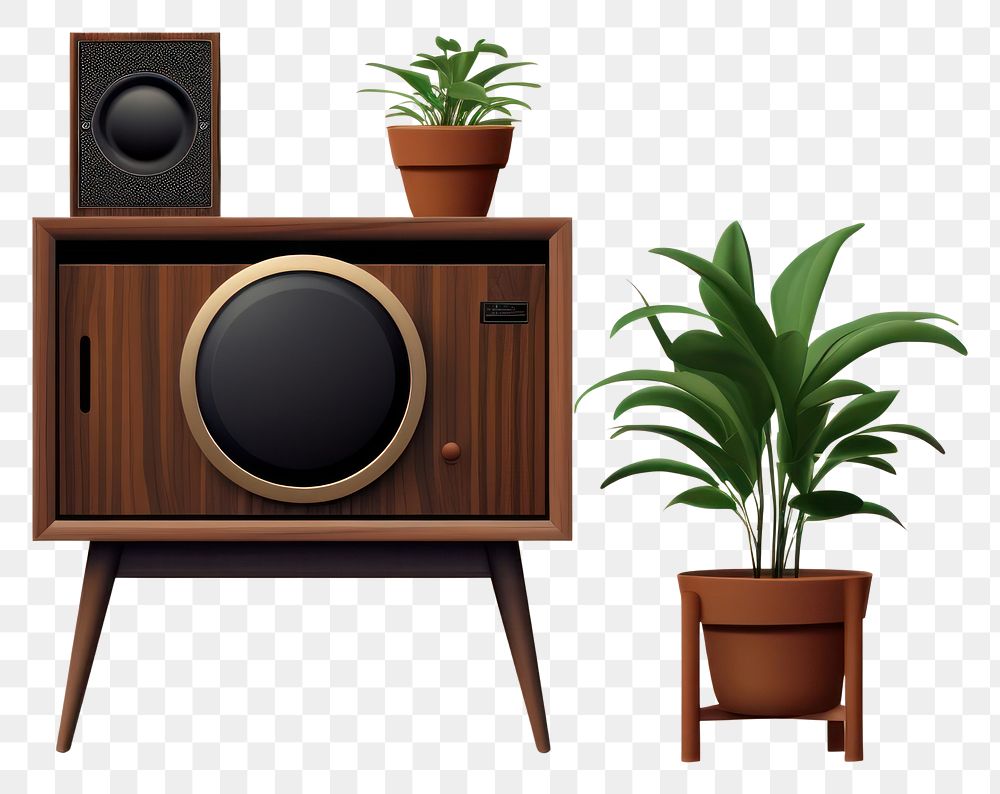 PNG Plant wood loudspeaker electronics. AI generated Image by rawpixel.