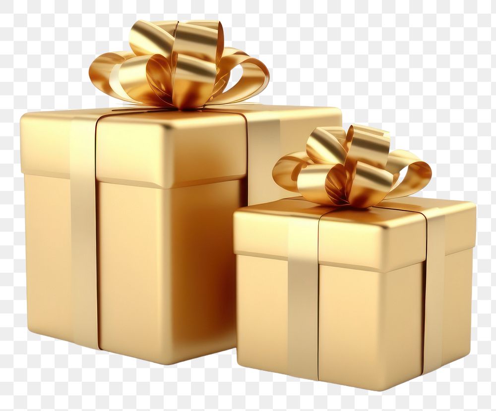 PNG Gift present gold box. AI generated Image by rawpixel.