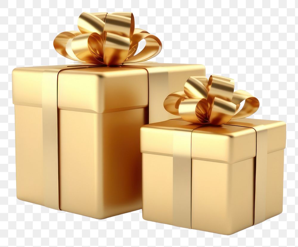 PNG Gift present gold box. 