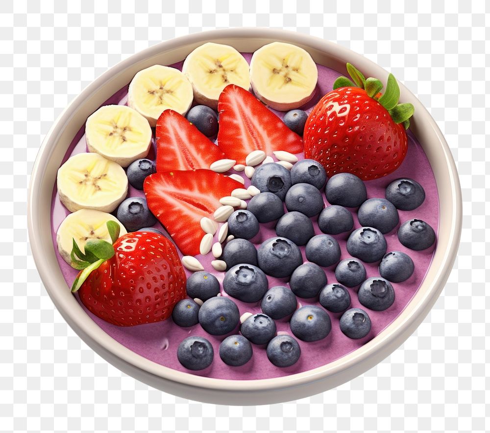 PNG Strawberry blueberry berries banana. AI generated Image by rawpixel.