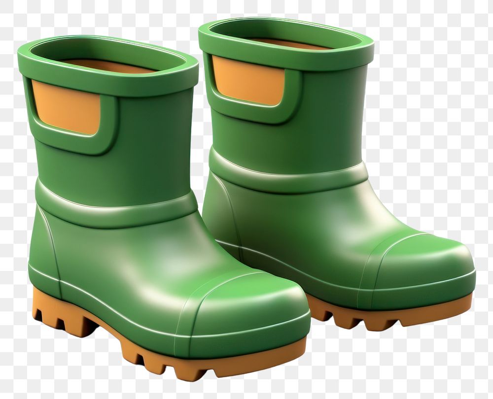 PNG Farmer boots footwear green shoe. AI generated Image by rawpixel.