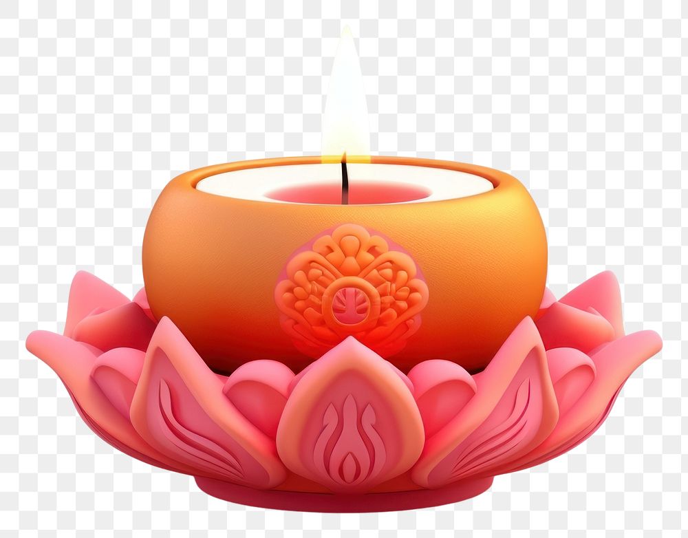 PNG Diwali candle celebration decoration. 