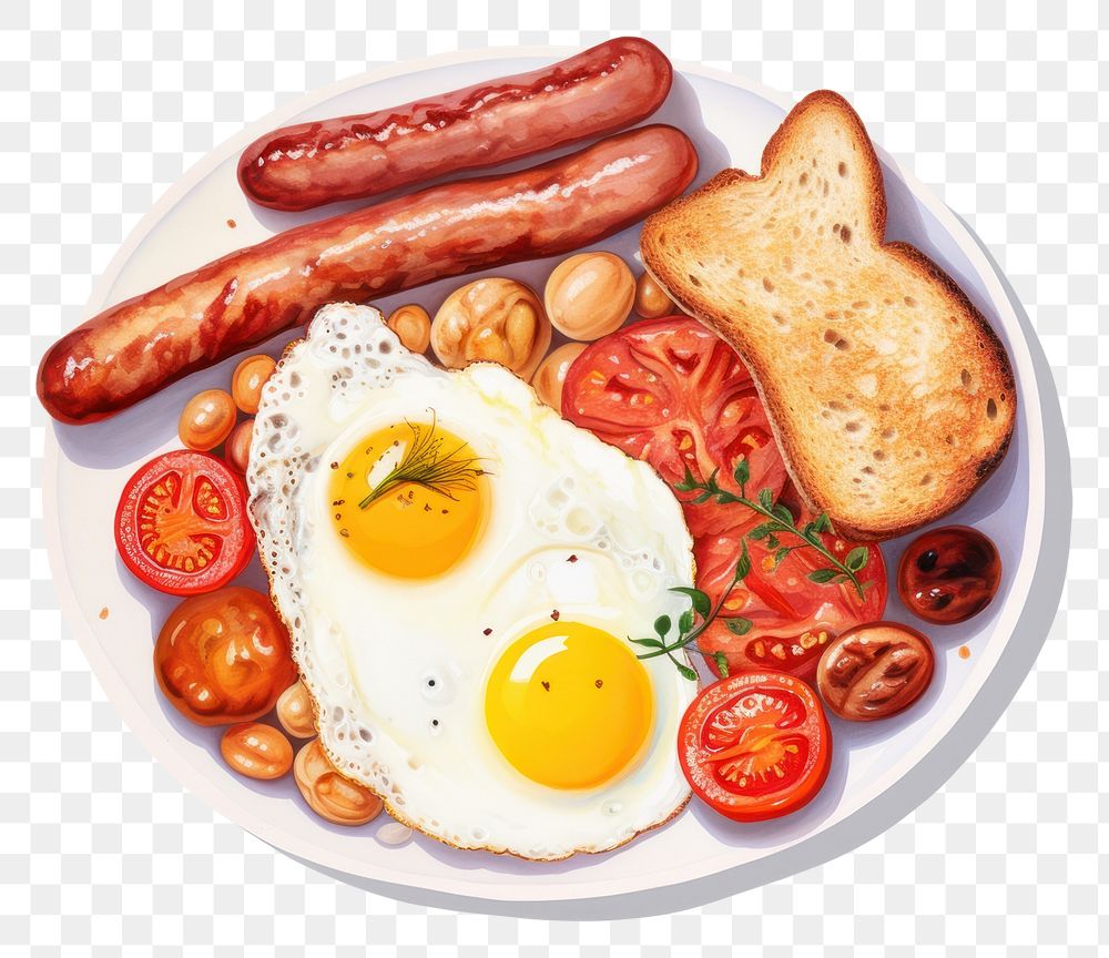 PNG Breakfast food egg white background. AI generated Image by rawpixel.