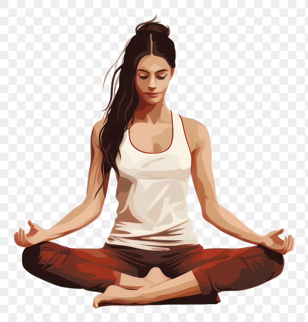 PNG Yoga sitting sports adult. AI generated Image by rawpixel.