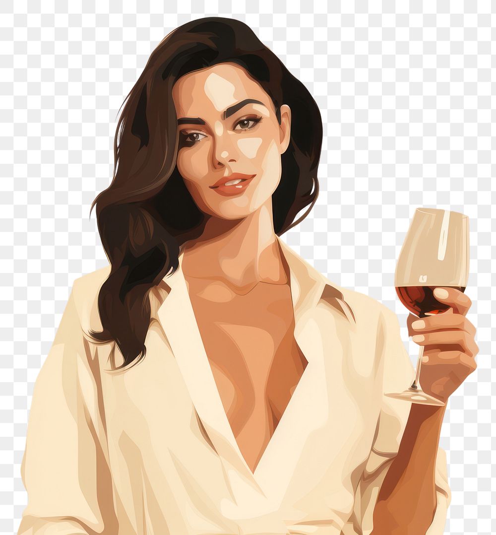 PNG Glass wine portrait holding. AI generated Image by rawpixel.