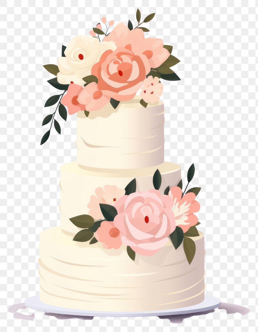 PNG Wedding flower cake decoration transparent background