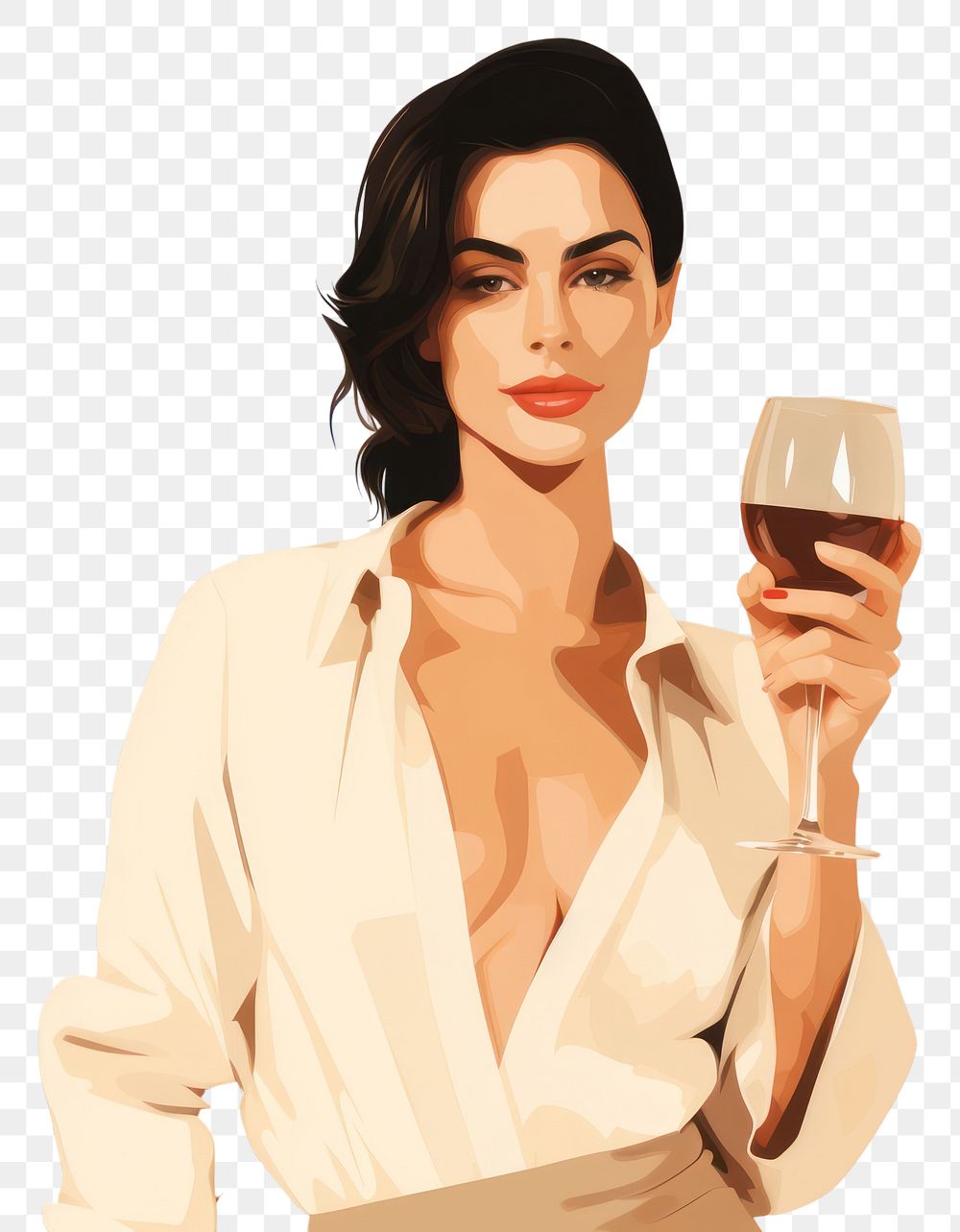 PNG Portrait glass wine holding. AI generated Image by rawpixel.