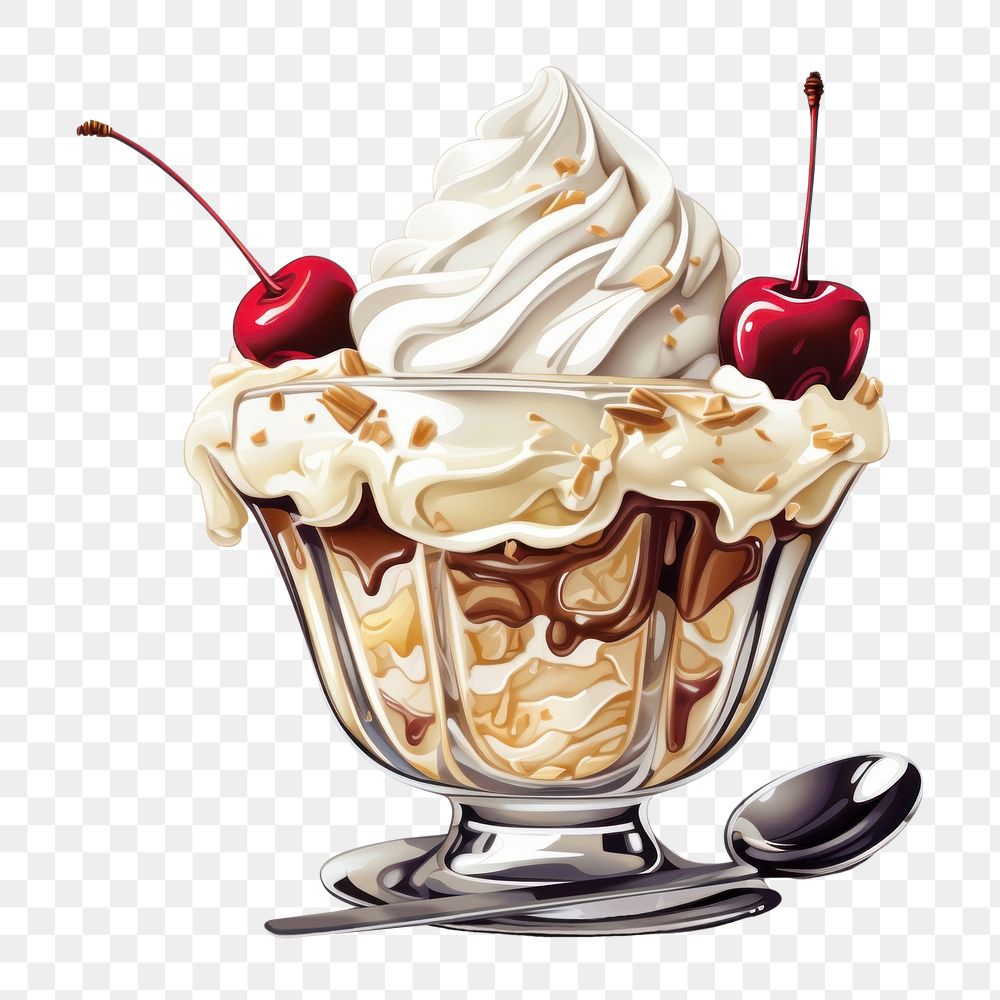 PNG Cream chocolate dessert vanilla, digital paint illustration. AI generated image