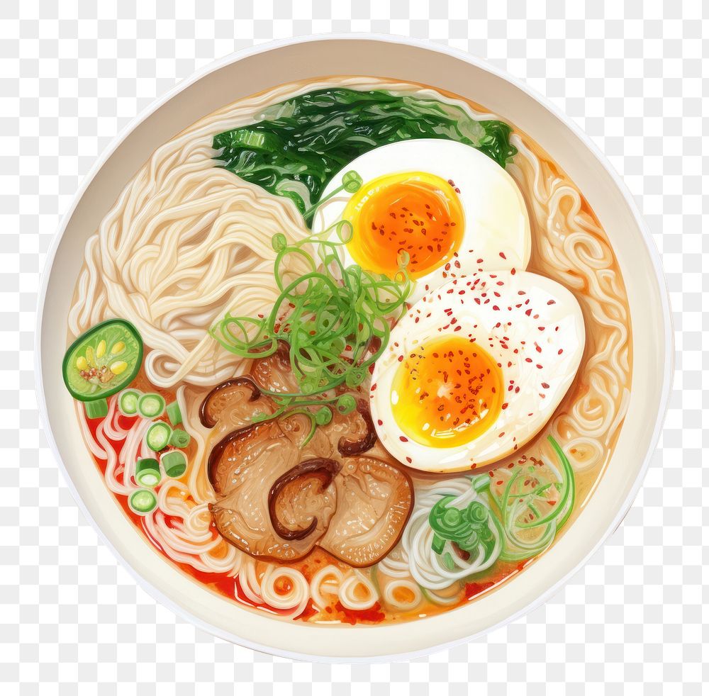 PNG Ramen plate food meal. 