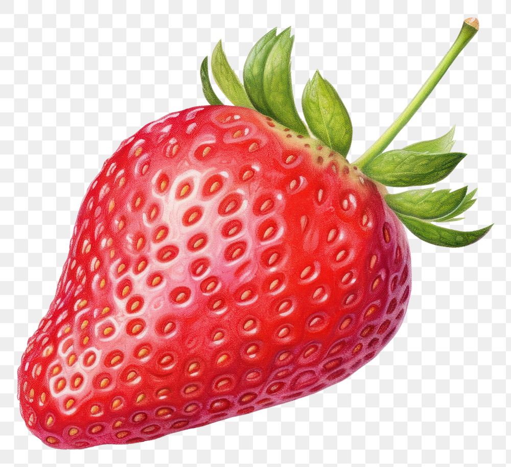PNG Strawberry fruit plant food, digital paint illustration. AI generated image