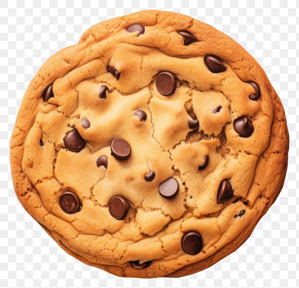 PNG Cookie chocolate food chocolate chip cookie, digital paint illustration. AI generated image