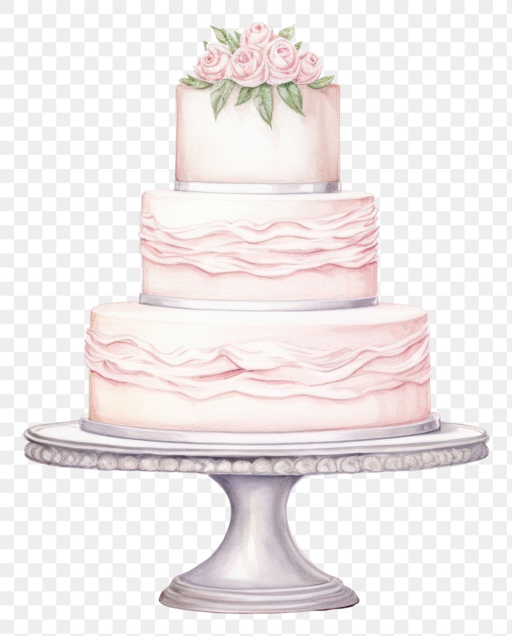 PNG Wedding cake dessert food, digital paint illustration. AI generated image