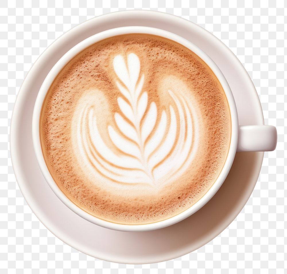 PNG Coffee cup cappuccino latte, digital paint illustration. 