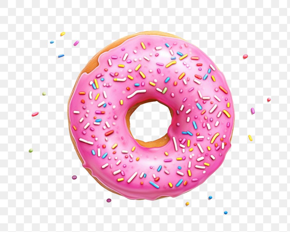 PNG Sprinkles donut dessert glaze, digital paint illustration. AI generated image