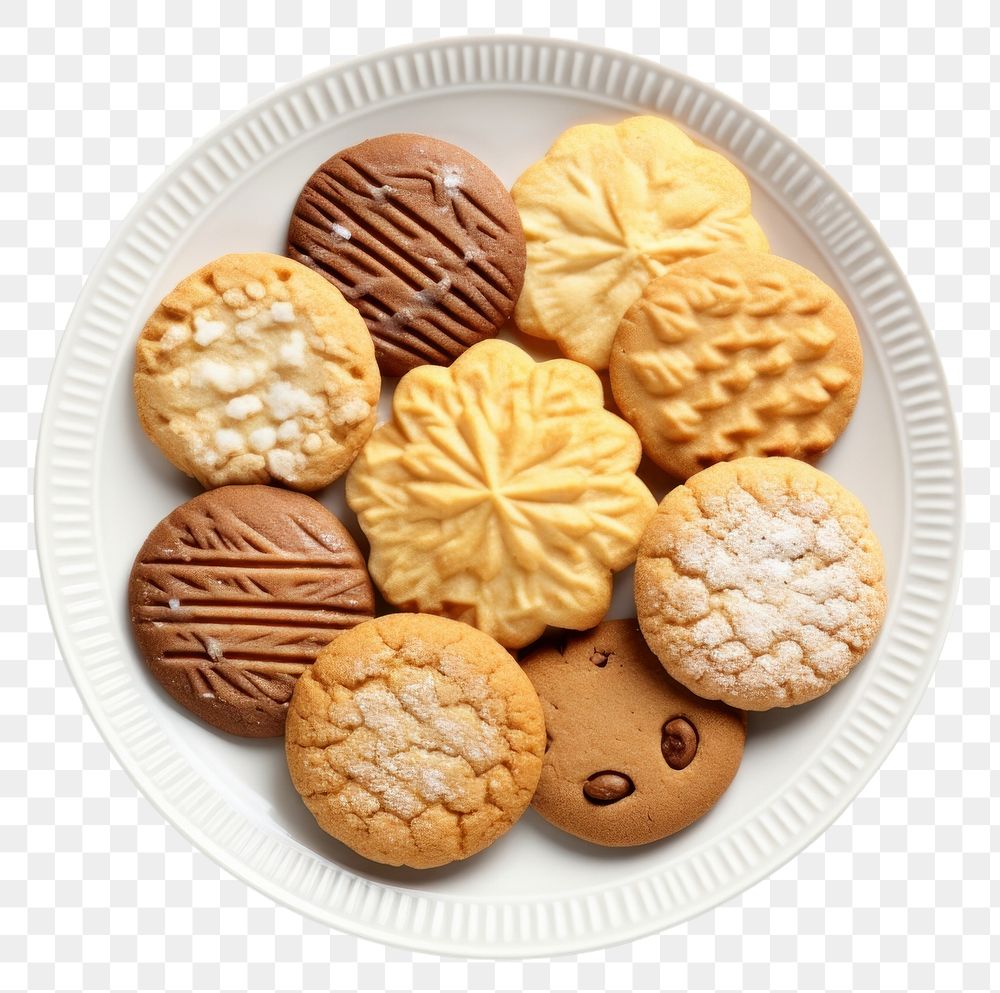 PNG Cookie plate biscuit food. AI generated Image by rawpixel.