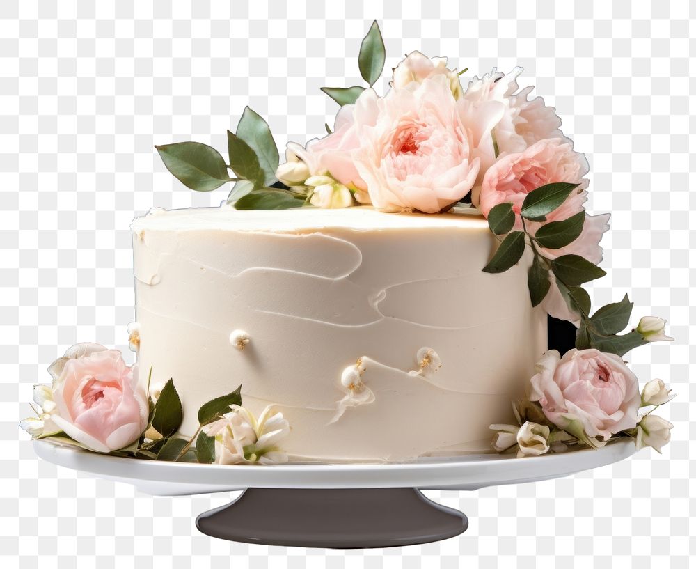 PNG Wedding flower cream cake transparent background