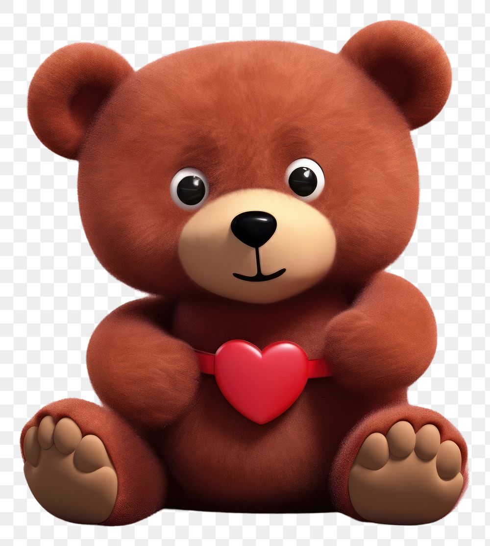 PNG Cartoon plush cute bear. 