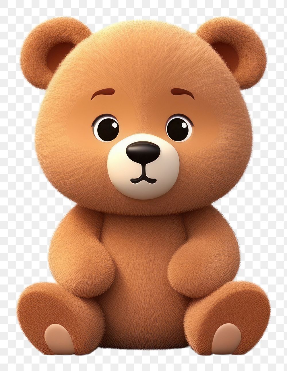 PNG Cartoon plush cute bear. 