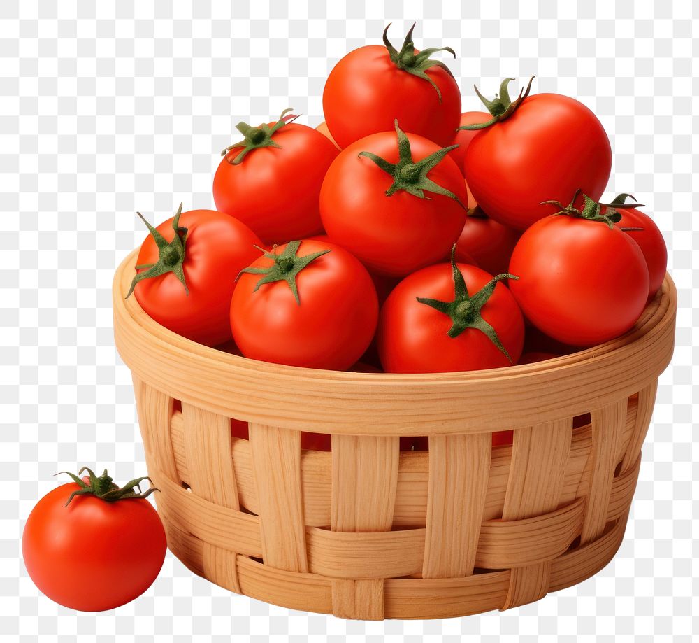 PNG Tomato basket vegetable plant. AI generated Image by rawpixel.