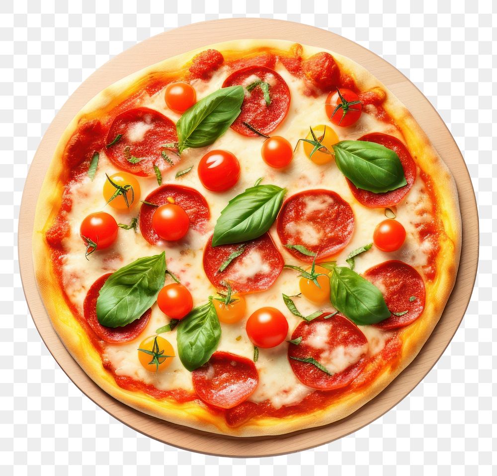 PNG Pizza food white background italian food. AI generated Image by rawpixel.