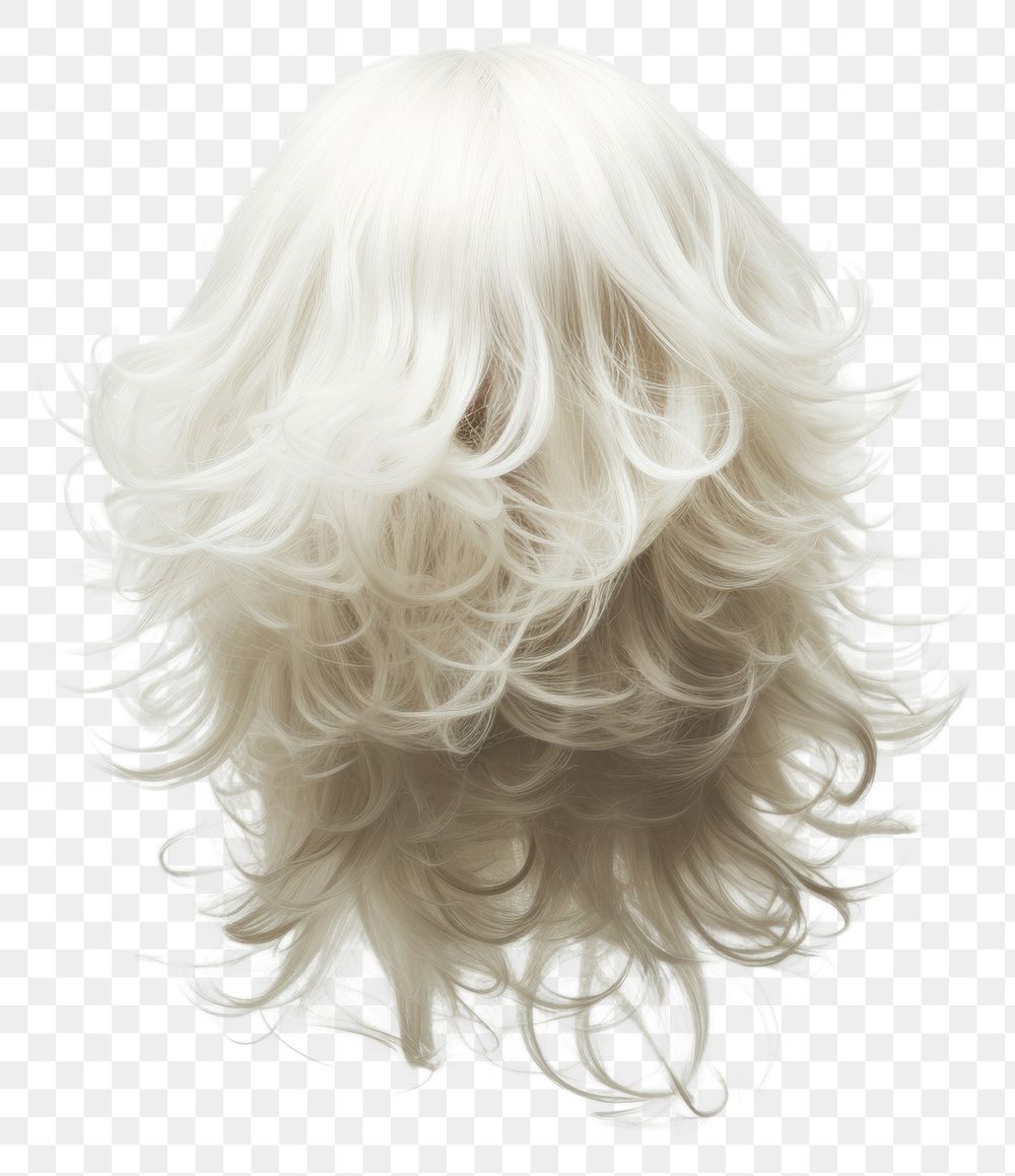 PNG Wig portrait adult white. AI generated Image by rawpixel.