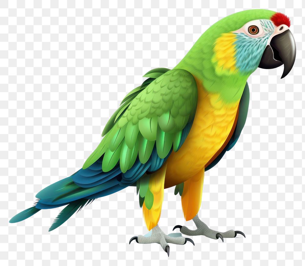 PNG Parrot animal bird white background. AI generated Image by rawpixel.