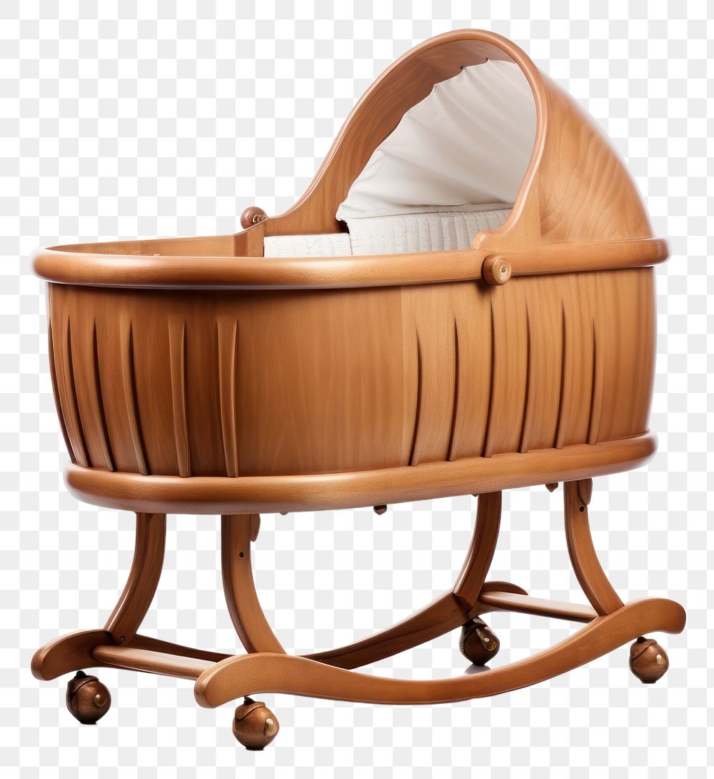 PNG Furniture crib white background wheelbarrow. AI generated Image by rawpixel.