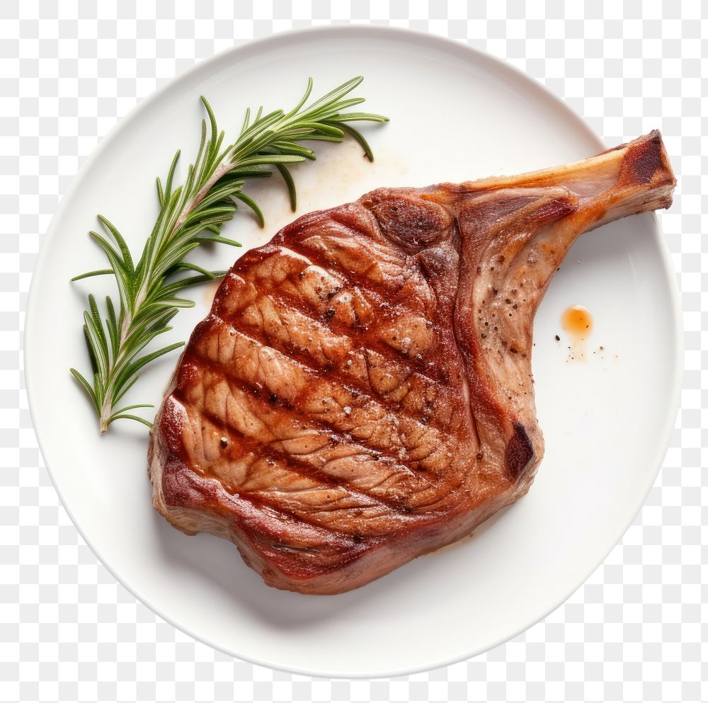 PNG Steak plate meat food transparent background