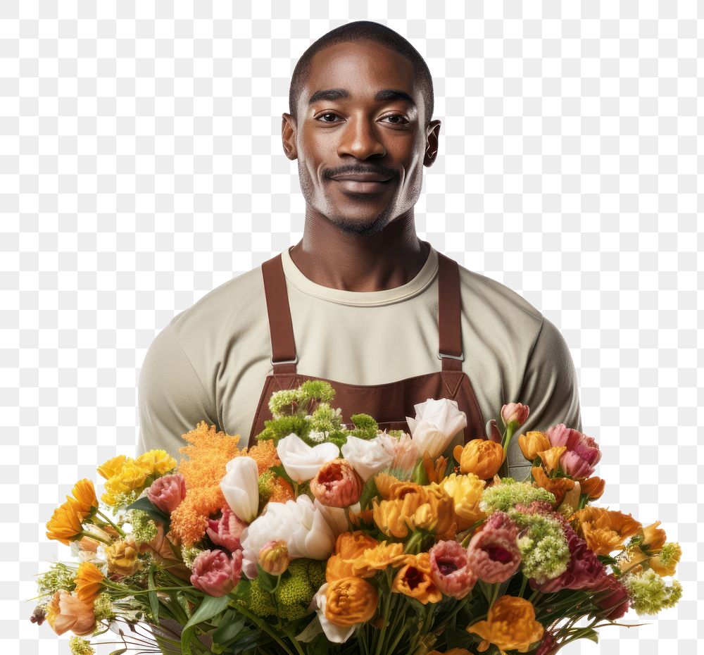 PNG Flower adult plant man transparent background