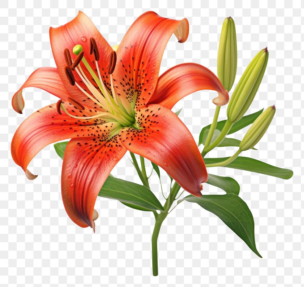 PNG Flower plant lily white background. AI generated Image by rawpixel.