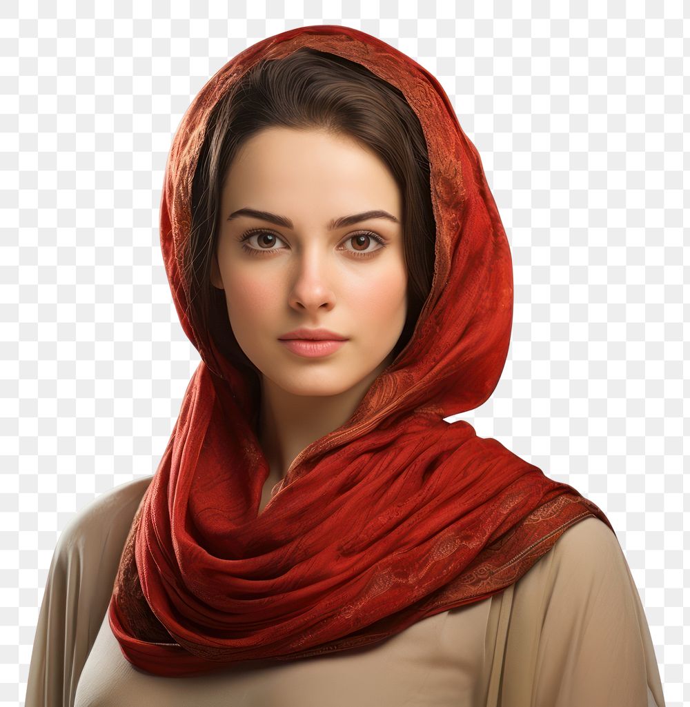 PNG Portrait scarf hood photography. AI generated Image by rawpixel.
