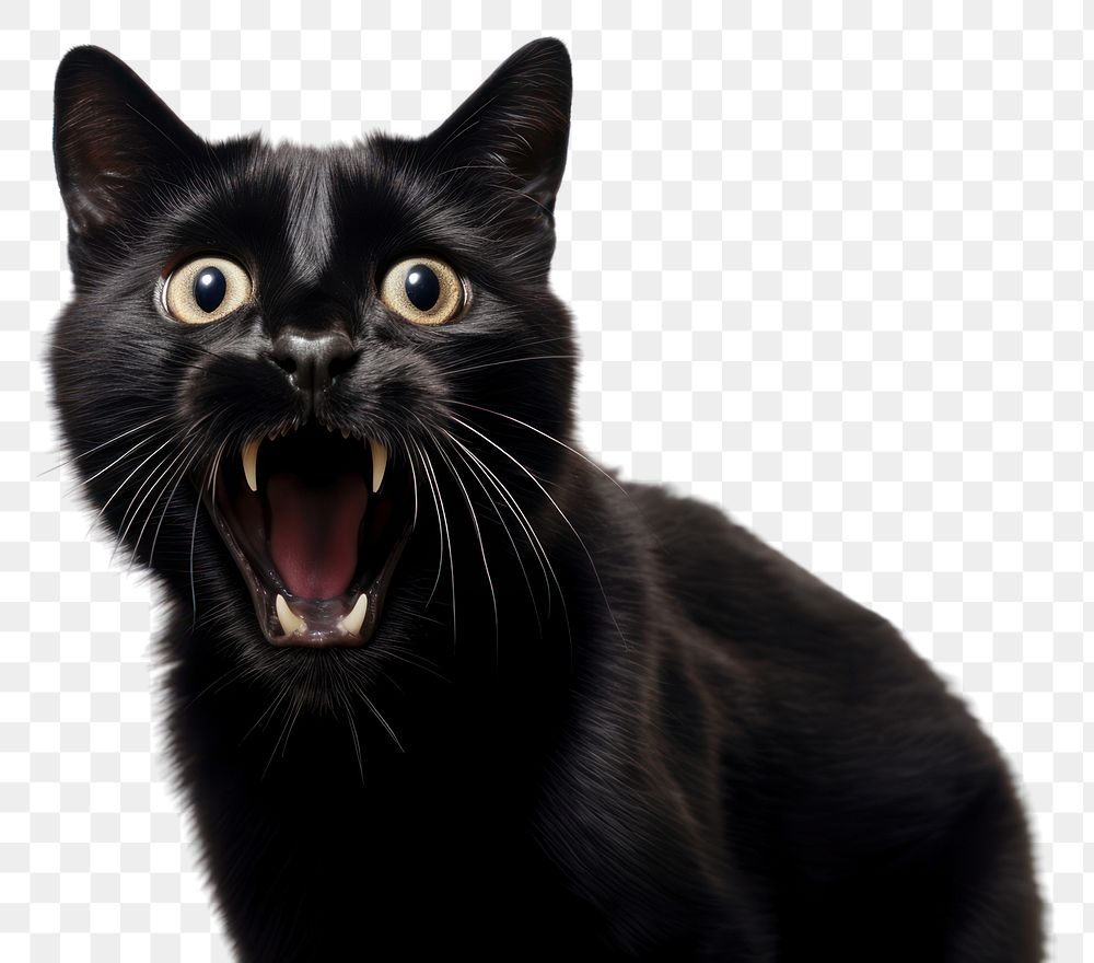 PNG Black cat mammal animal pet. AI generated Image by rawpixel.