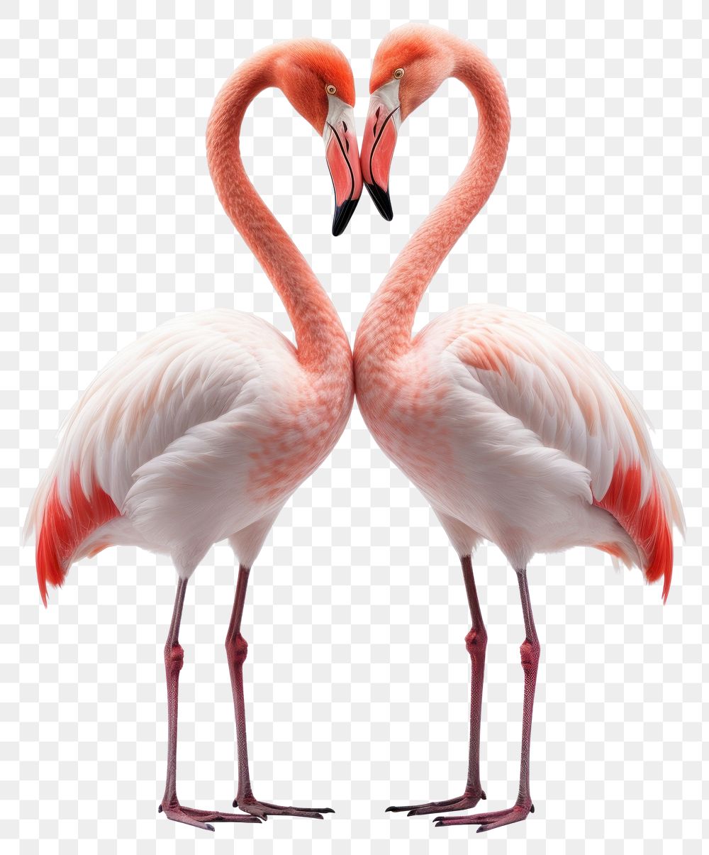 PNG Couple pink flamingo animal bird beak. AI generated Image by rawpixel.