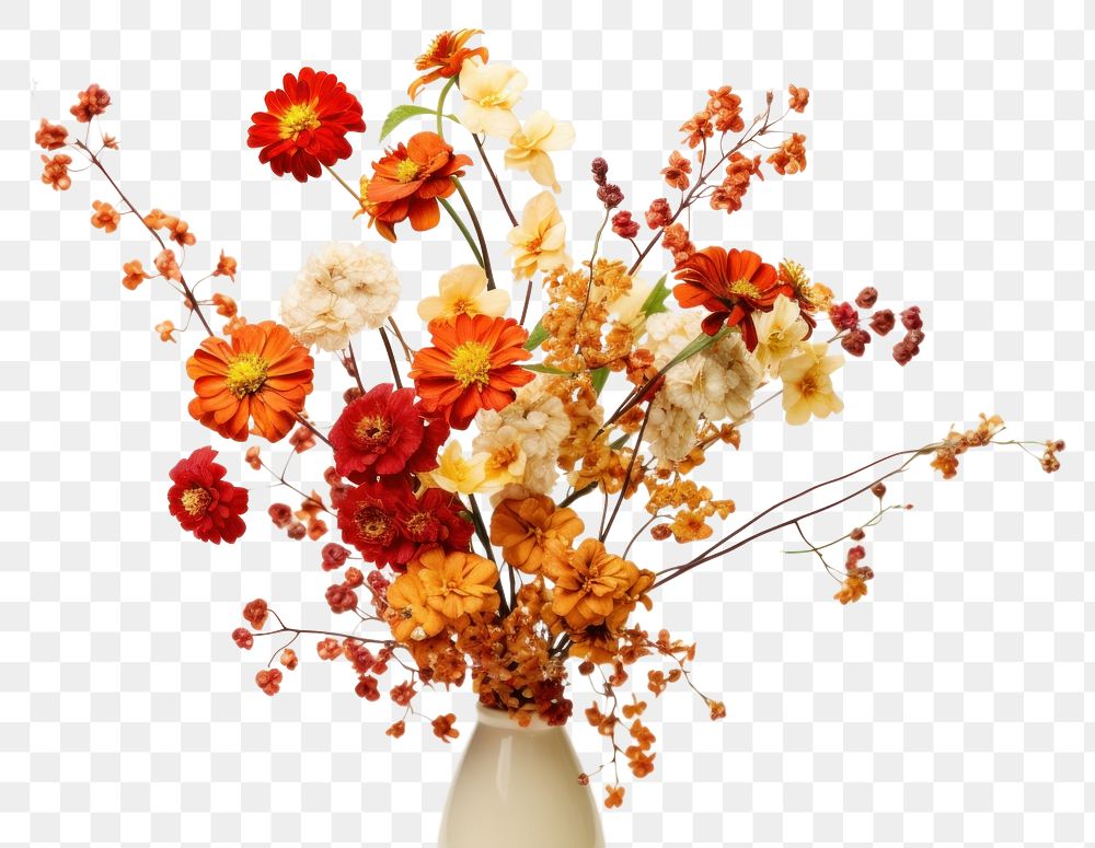 PNG Fall flower bouquet plant petal white. AI generated Image by rawpixel.