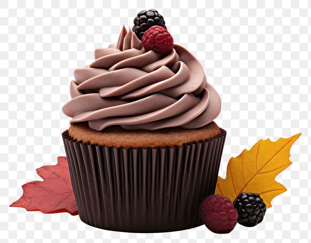PNG Fall season cupcake dessert cream fruit. AI generated Image by rawpixel.