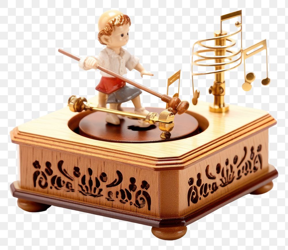 PNG Kid music box figurine  representation. 